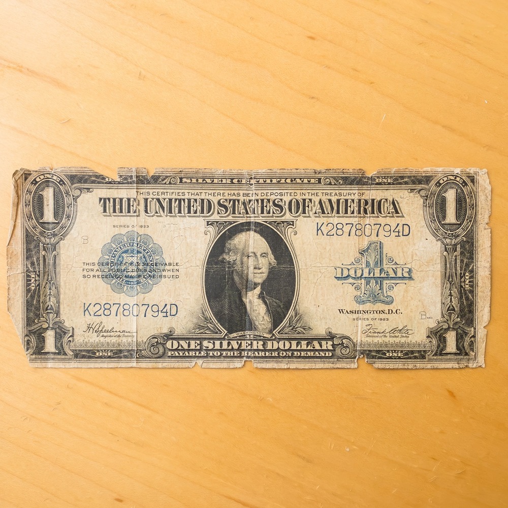 US Treasury $1 Silver Certificate 1923 Blue Seal Large Size Note Paper Money